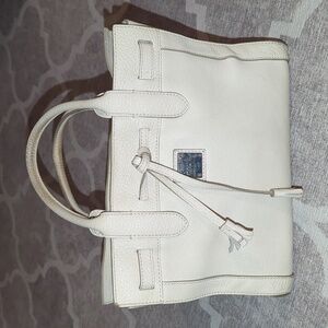 Vintage Y2K Dooney & Bourke Alto Tassel Tote in Bone Leather
